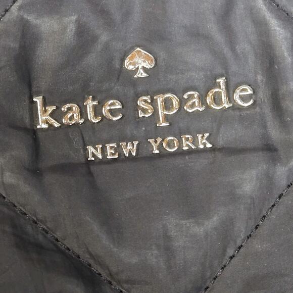 Kate Spade Black Quilted Backpack Gold Tone Hardware Designer Luxury Preppy - Picture 4 of 11